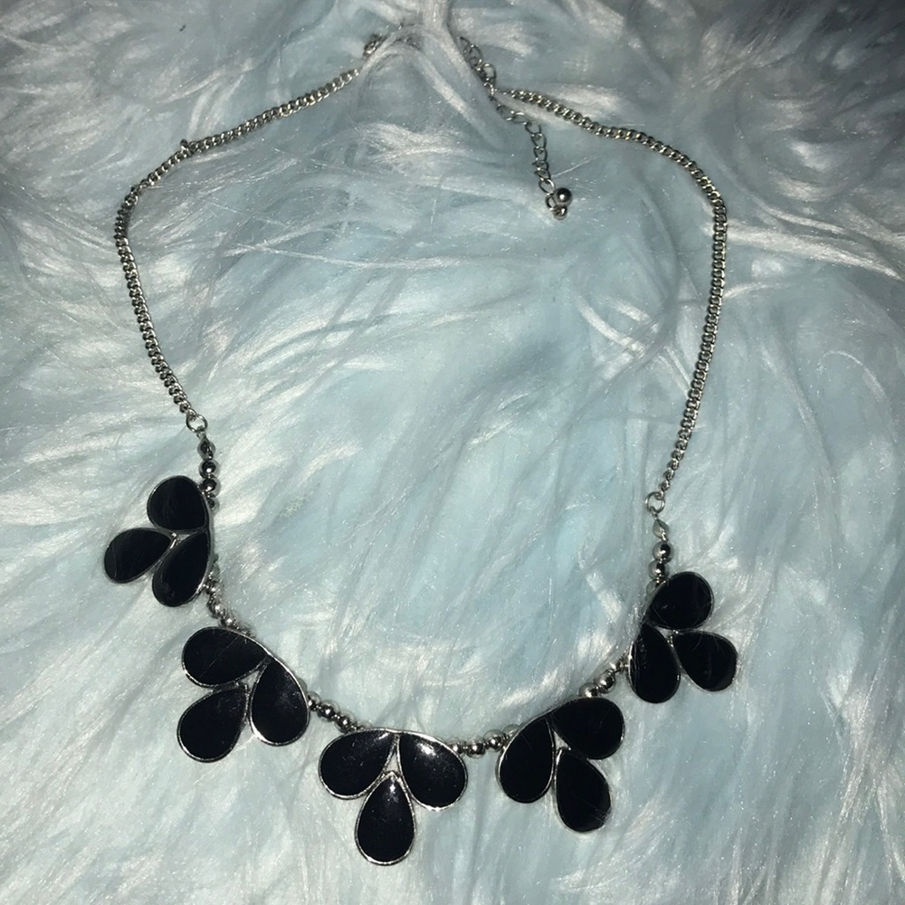 Black Teardrop Statement Necklace//Old Navy